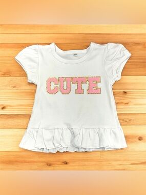 Baby Girl White Ruffle Tshirt